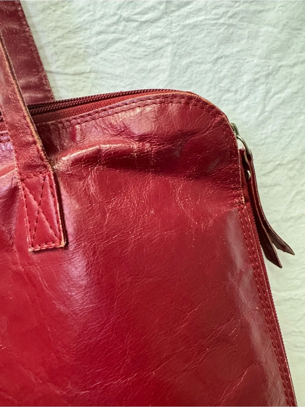 latico Red Leather Laptop Tote